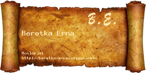 Beretka Erna névjegykártya